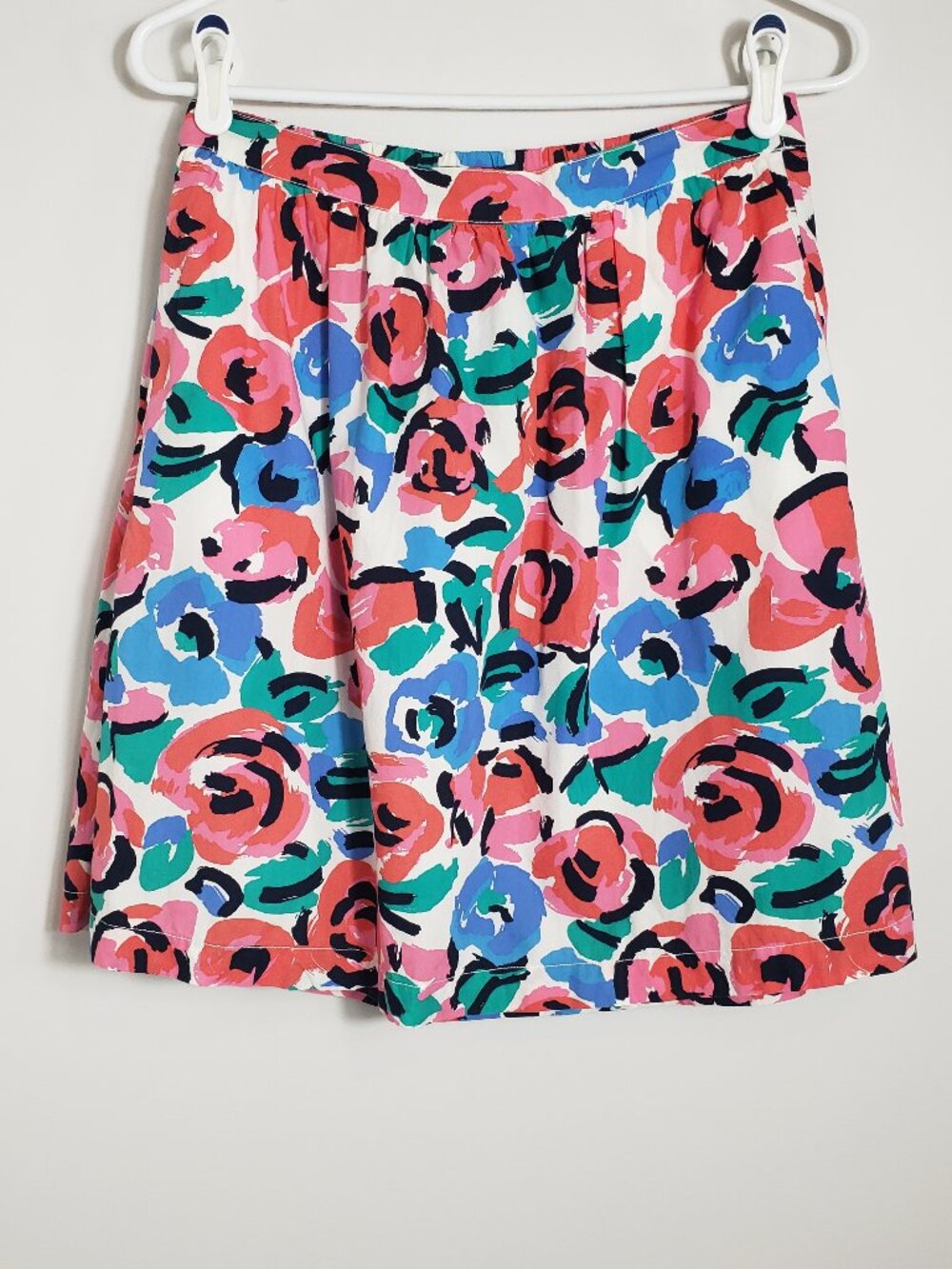 Tommy Hilfiger A Line Watercolor Floral Pull On Mini Skirt Preppy Chic Size XS